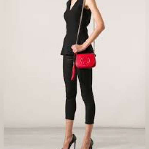 GUCCI Soho Disco Red Leather Crossbody Purse (308364 002123) - Picture 14 of 16